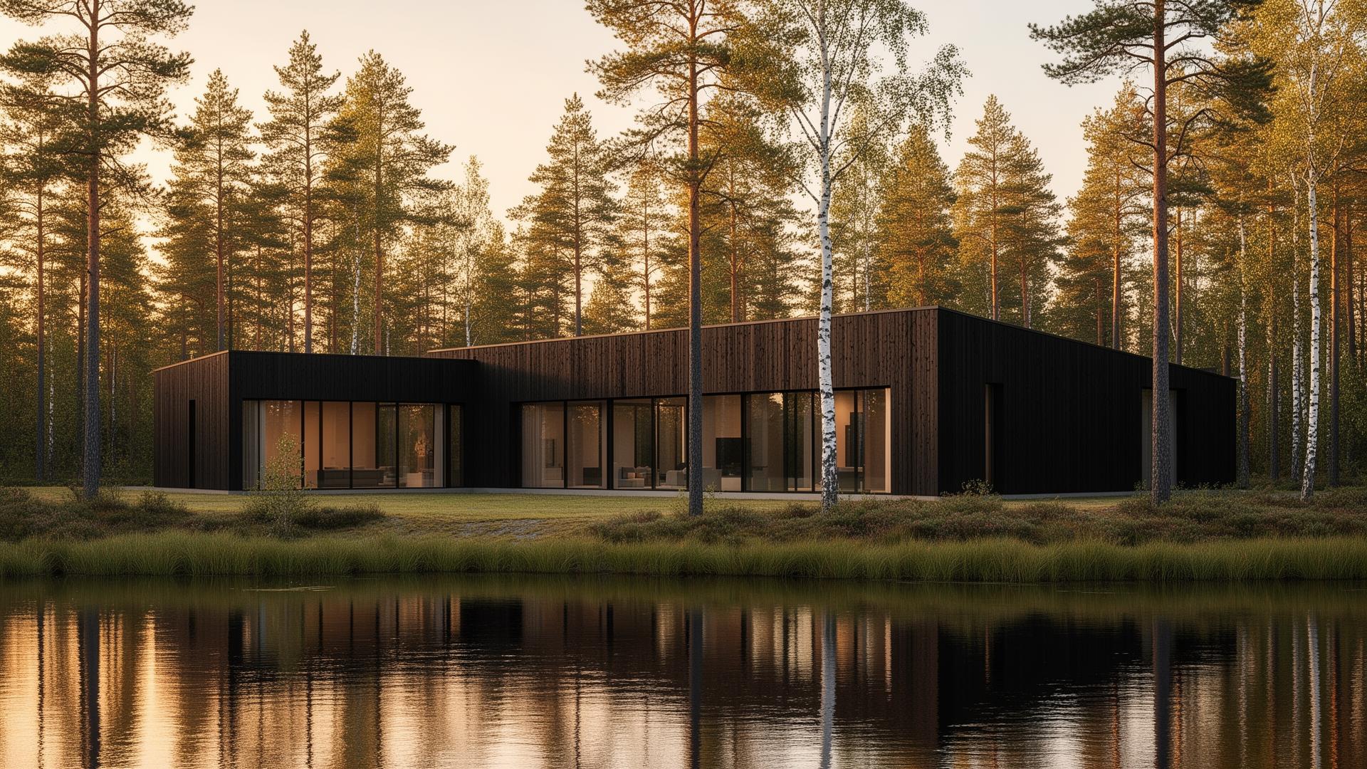 Modern Finnish lakeside home